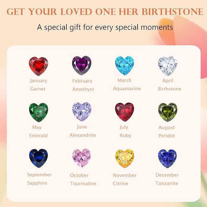 Rose Heart Necklaces for Women - 925 Sterling Silver Gold Rose Birthstone Pendant Jewelry for Girlfriend Daughter - Anniversary Birthday Christmas Valentines Day Mother’s Day Jewelry Gifts for Women Wife Her Girls Mom
