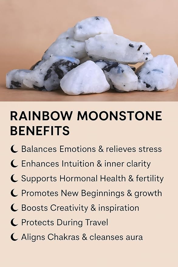 Large 1.25-2.0” Natural Rainbow Moonstone Raw Crystals Stones for Meditation, Chakra, Reiki, Crystal Grid, Energy Work, Wire Wrapping, Tumbling & Spiritual Home Decor
