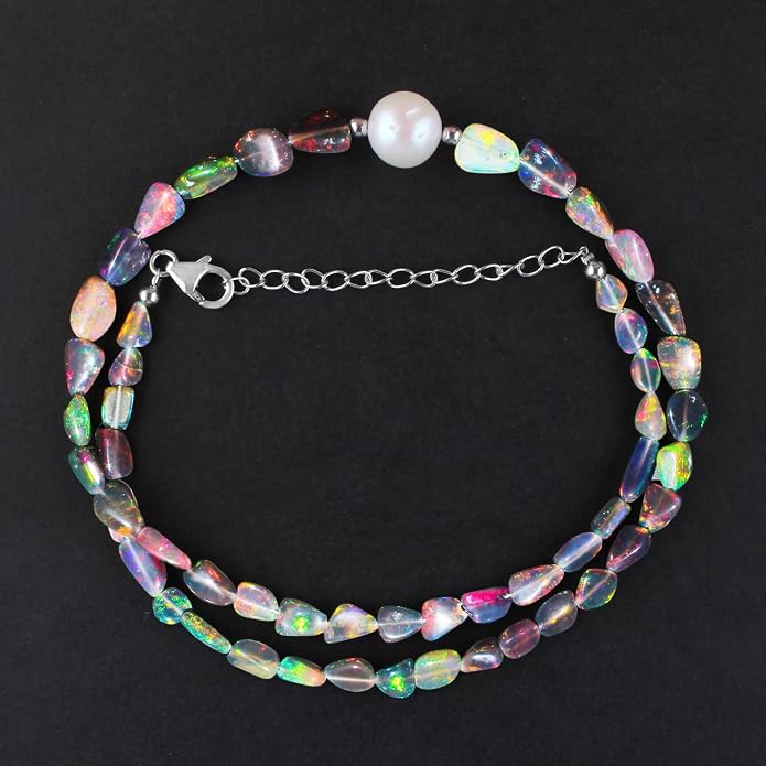 Natural Gemstone Pendant Necklace for Women Handmade Birthstone Healing Crystal Jewelry Chain 20" Stone Birthday Christmas Wedding Gifts for Her