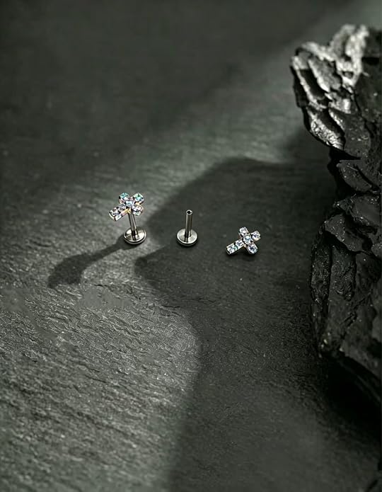 [2 Pairs Value Set]G23 Titanium Stud Earrings for Sensitive Ears, 18G Hypoallergenic Piercing Studs with Flat Back, Internal Thread Earring Jewelry for Women
