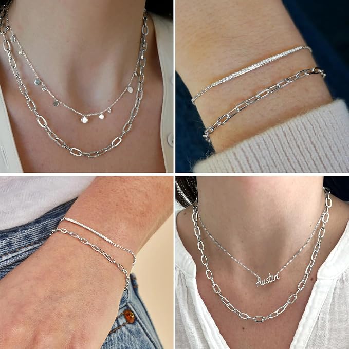 16.5FT Stainless Steel Paperclip Chains Roll, 5mm Stainless Steel Paperclip Link Chains Spool Bulk for Jewelry Making