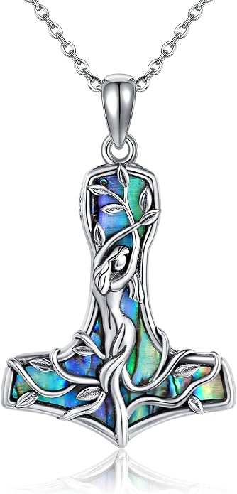 Mother Necklaces Sterling Silver Mom/Mommy of an Angel/Mom Thor Hammer/Heart Footprint Pendant Birthday Mothers Day Jewelry for Women