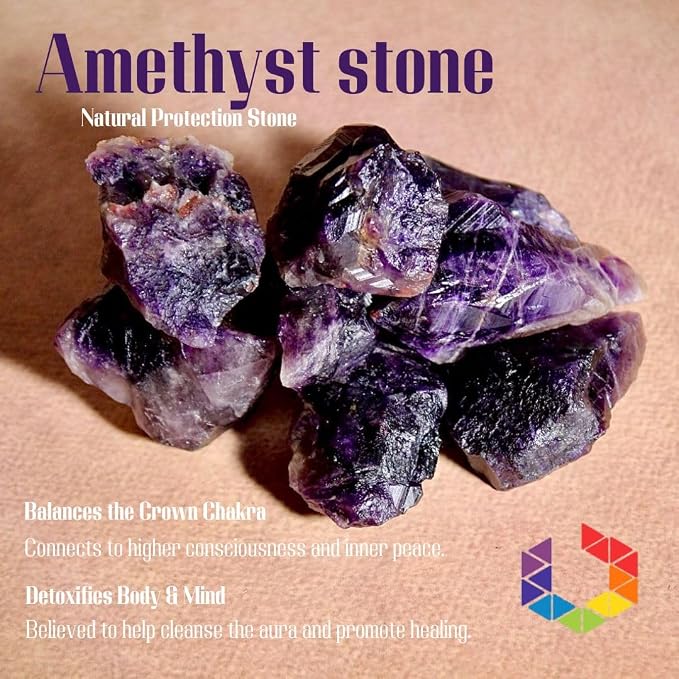 Large 1.25-2.0” Natural Amethyst Raw Crystals Stones for Meditation, Chakra, Reiki, Crystal Grid, Energy Work, Wire Wrapping, Tumbling & Spiritual Home Decor