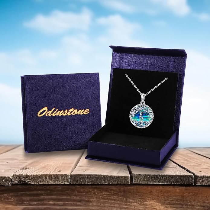 Odinstone Tree of Life Necklace, Sterling Silver Pendant for Women Family Tree Necklaces Jewelry for Mom/Wife/Grandma(With Fine Gift Box)