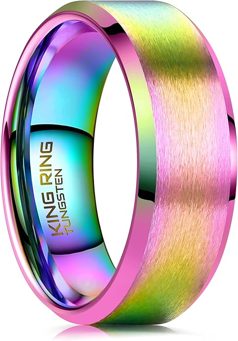 King Ring Tungsten 4/6/8/10mm Rings – Super Polished Matt Finish Tungsten Rings – Designed in USA