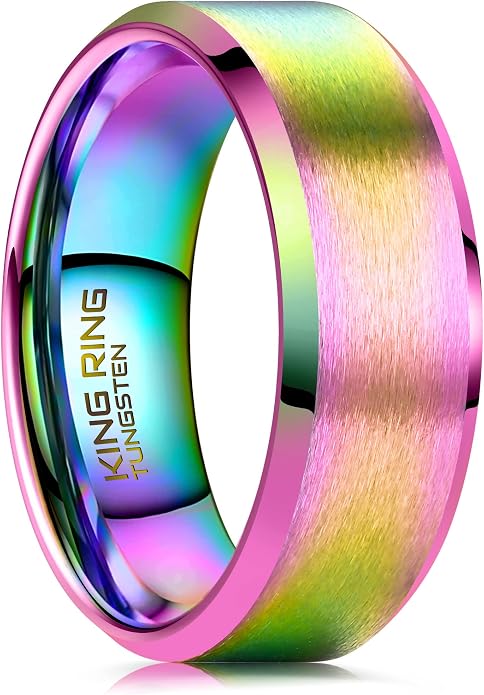 King Ring Tungsten 4/6/8/10mm Rings – Super Polished Matt Finish Tungsten Rings – Designed in USA