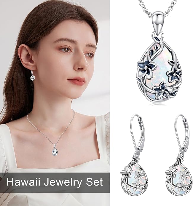 Flower Earrings 925 Sterling Silver Flower Teardrop Leverback Dangle Earrings Jewelry Gifts for Women Girls