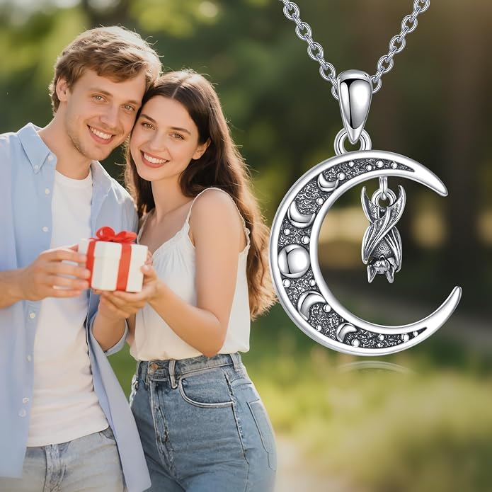 Sun and Moon Necklace 925 Sterling Silver Sun Moon Pendant Gemstone Jewelry Gifts for Women