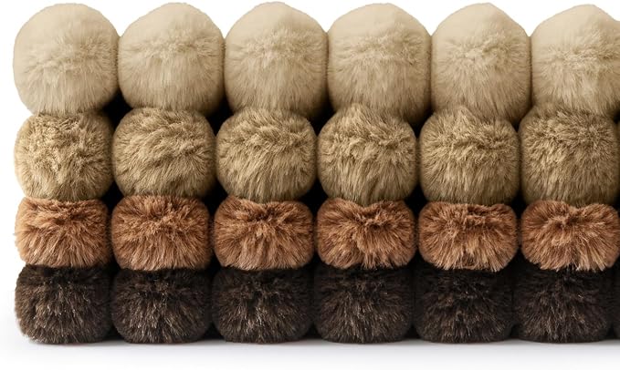 MIULEE Faux Fur Plush Decorative Throw Pillow Covers 18x18 Set of 4, Boho Fall Farmhouse Soft Fuzzy Striped Cushion Covers for Sofa Couch Bed Living Room Vintage Rustic Home Decor,Dark Brown
