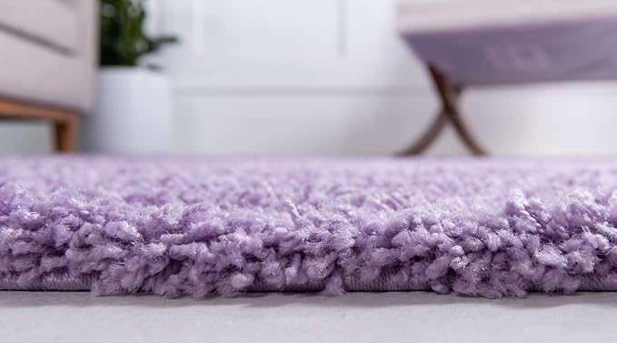 Unique Loom Solid Shag Collection Area Rug (2' x 3' 1" Rectangle, Lilac)