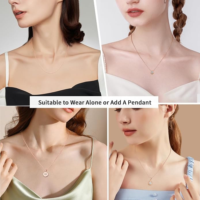 Jewlpire 18k Gold Plated 925 Sterling Silver Chain Necklace for Women, 1.2mm Cable Chain Necklace Thin & Dainty & Sturdy Women's Chain Necklaces 14/16/17/18/20/22/24 Inch