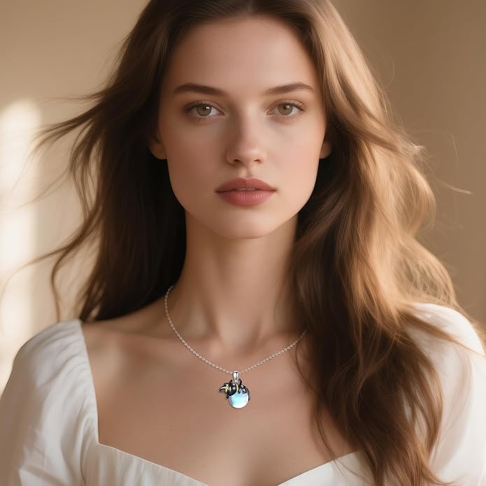 Cat Necklace Sterling Silver Cat Zircon Pendant Gothic Jewelry for Women Animal Lovers Gifts