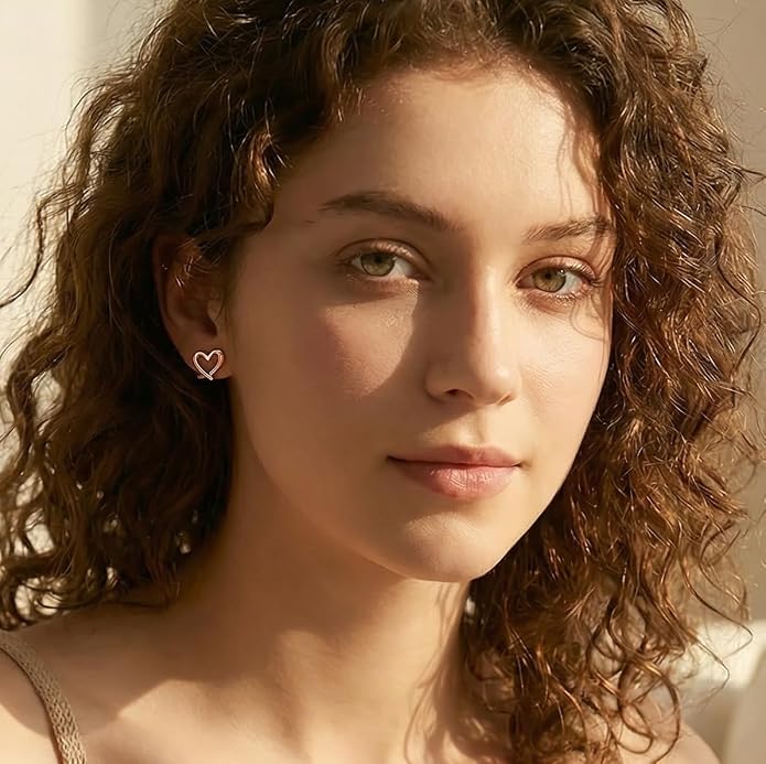 Reffeer Solid 925 Sterling Silver Love Heart Clip On Earrings Ear Cuffs for Women Teens Heart Wrap Earrings No Piercing