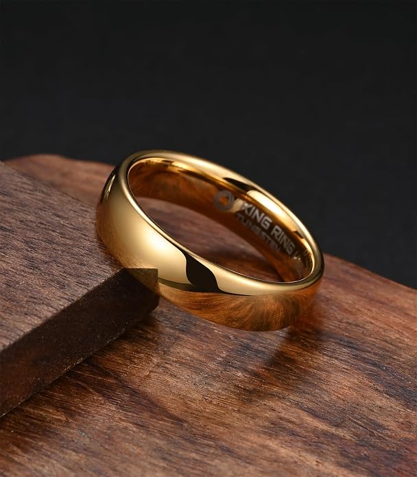 King Ring Tungsten 4/6/8mm Rings – Super Polished Wedding Bands – Designed in USA
