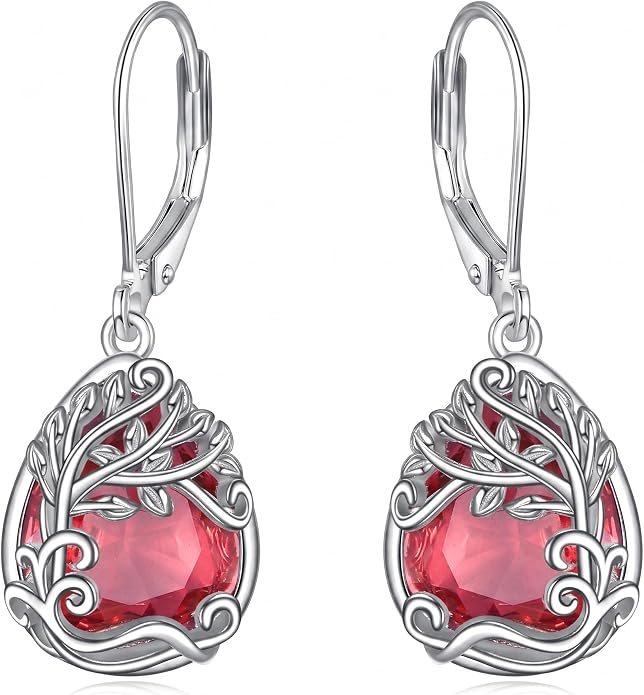 Teardrop Tree of Life/Filigree Earrings for Women Dangle Leverback Earrings Jewelry Gift Anniversary For Her