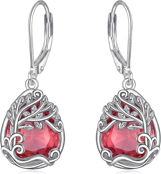 Teardrop Tree of Life/Filigree Earrings for Women Dangle Leverback Earrings Jewelry Gift Anniversary For Her