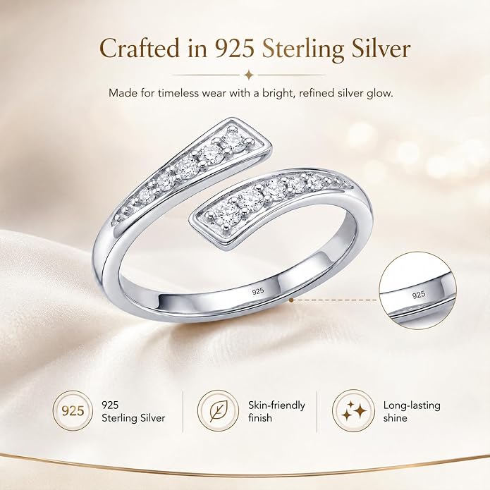 LeCalla 925 Sterling Silver Minimalist Toe Rings Set of Toe Ring Lightweight Simple Antique Open Adjustable Toe-Rings Beach Foot Jewelry Set for Women