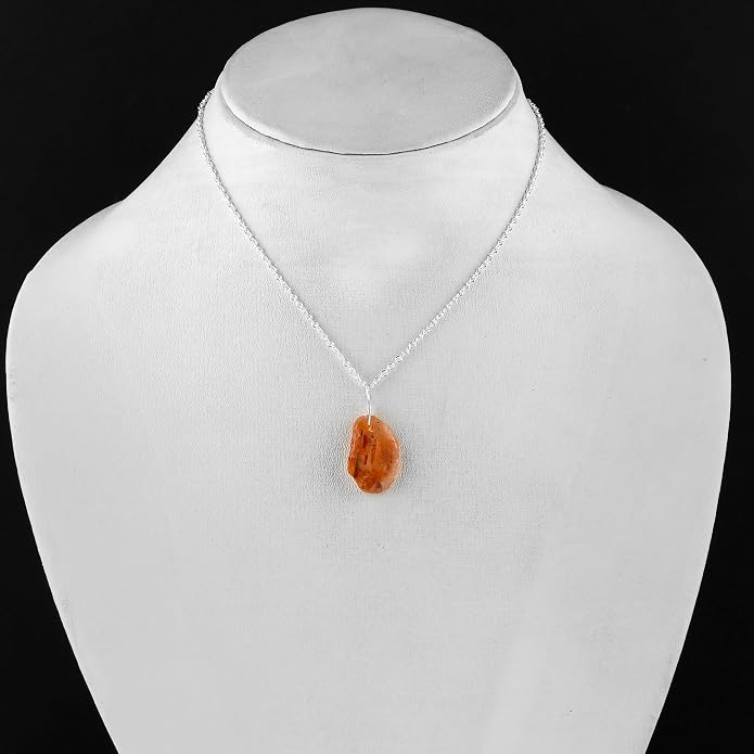 Natural Raw Gemstones Pendant Necklace, Rough Stones Dainty Jewelry, Handmade Bohemian Jewelry, Silver Plated Chain, Healing Crystals, Christmas Gift for Women