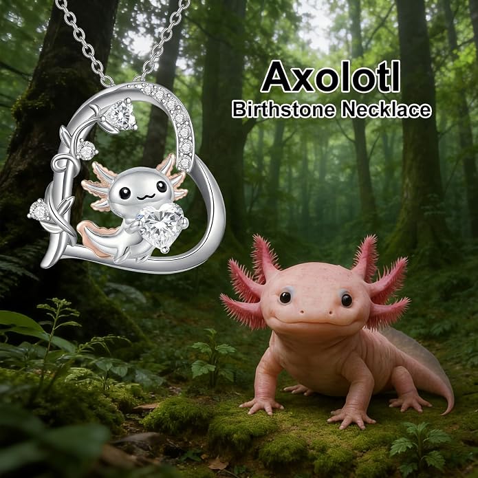 PELOVNY Teddy Bear Necklace for Women 925 Sterling Silver Bear/Highland Cow/Fox/Cat/Axolotl Birthstone Necklace Christmas Birthday Jewelry Gifts for Mom Daughter Wife Sister