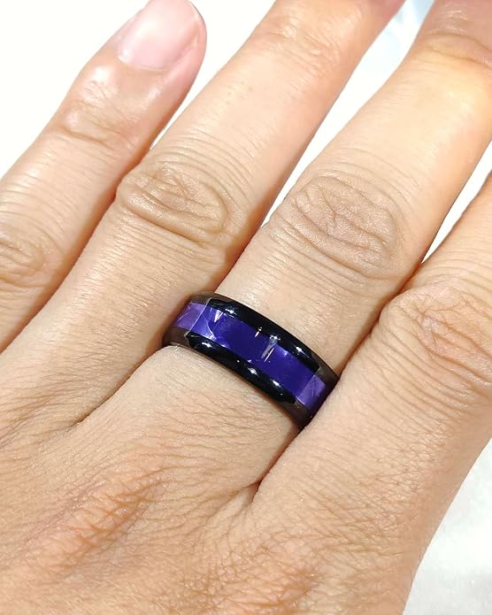 3pcs Matching Rings His and Hers Ring Couple Rings Pruple Cz Womens Wedding Ring Sets Wedding Bands