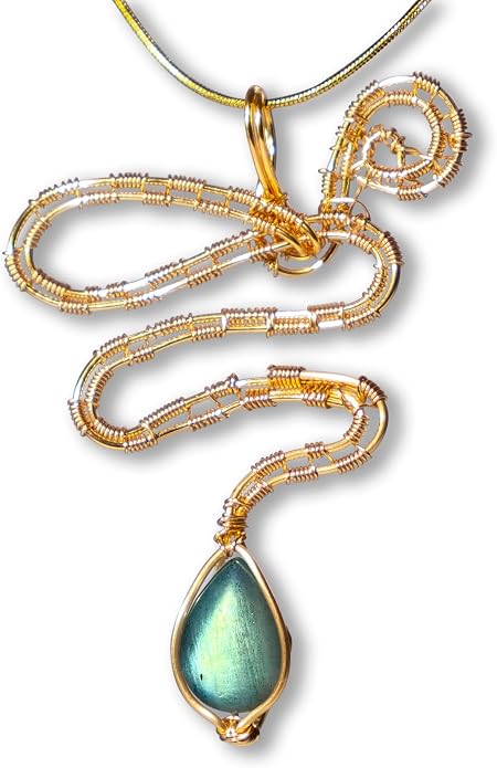 Natural Faceted Labradorite Pendant Necklace – Unique Stone of Magic & Transformation, Iridescent Flash Gemstone Jewelry, Handmade Healing Crystal Gift for Women, Birthday, Anniversary, Spiritual Awakening & Intuition