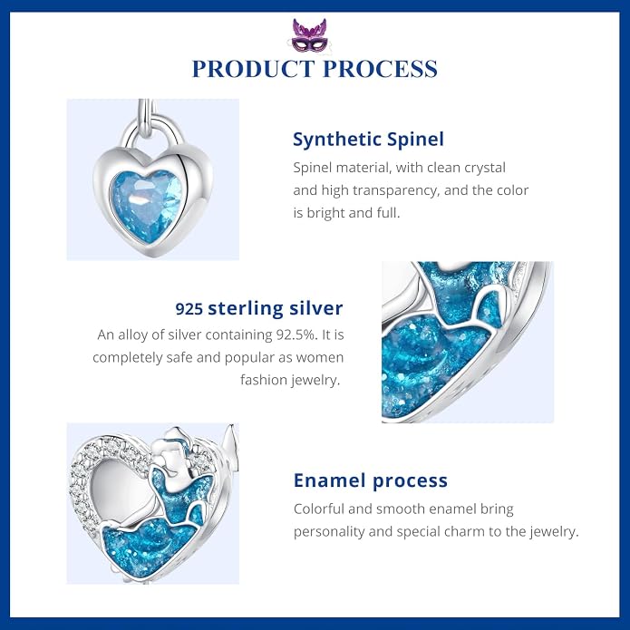 NINGAN 925 Sterling Silver Charm Golden Love Charm Buckle Safety Chain Travel Bead Firefly Dragonfly Pendant, Suitable for Women Bracelet and Necklace as Gift from Mom and Friends