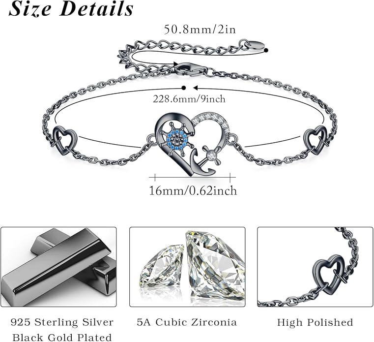 MEDWISE Multicolor Anchor Ankle Bracelets 925 Sterling Silver Anchor Jewelry Adjustable Anklet Summer Beach Jewelry for Daughter Women Wife Mom Christmas Gifts 2025