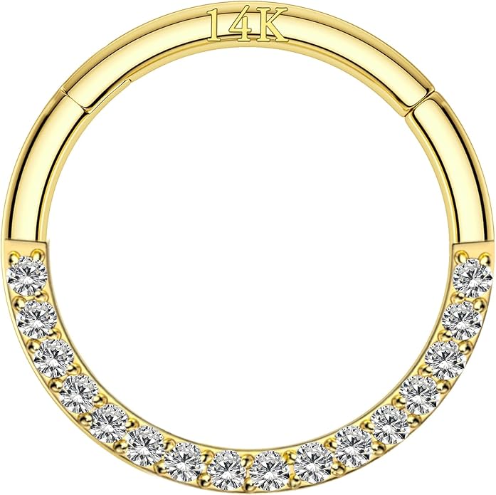 COCHARM 14K Solid Gold 18g/16g Nose Rings 16G Septum Rings Yellow Gold Tragus Helix Cartilage Conch Earring Hoops 18 Gauge Piercing Hoop