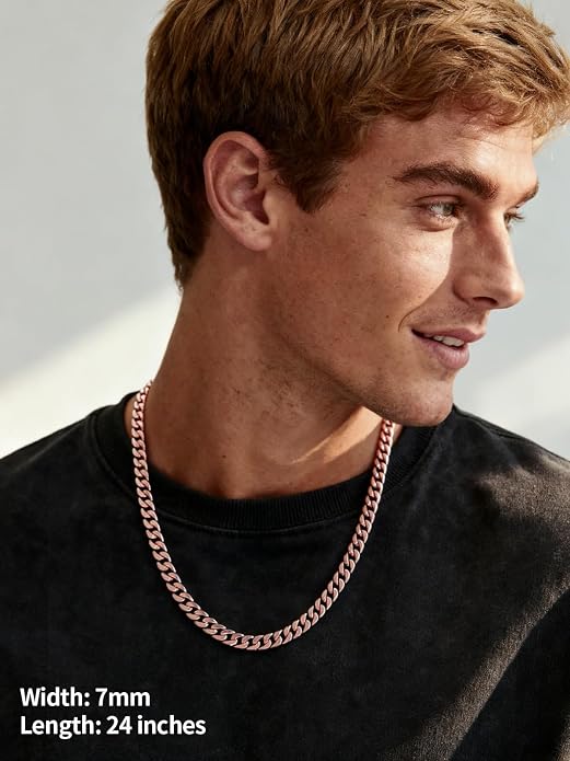 U7 Cuban Link Chain for Men Women Stainless Steel Curb Necklace, 7/9/12/15 MM Chunky Chain Silver/Gold/Black Mens Hip Hop Jewelry 18''-30''