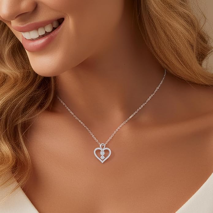 LOUISA SECRET Double Birthstone Necklaces for Women, 925 Sterling Silver Infinity Love Heart Pendant Necklace for Her, Birthday Anniversary Valentine's Day, Christmas, Wedding, Graduation Gift for Her, Personalized Gifts, Jewelry Gifts for Wife Mom Gir...