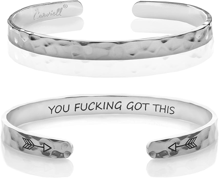 Carviell Bracelet - Gifts for Women – Inspirational, Friendship, Love, Mom, Daughter, Sister, Christian, Graduation, Memorial & Wedding Gifts – 100+ Phrases – Stainless Steel, Gift-Ready