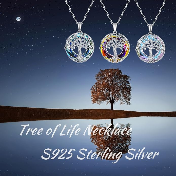 Tree of Life Thor Hammer Pendant Necklace for Women Sterling Silver S925 Jewelry for Women US1