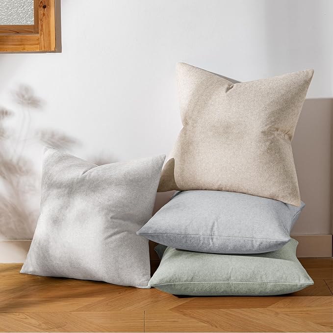 a moment Waterproof Throw Pillow Covers Set of 4,22x22 Inch Outdoor Stain Resistant Pet Friendly Pillowcases Cushion Covers for Patio Sofa and Living Room,Ocean Breeze