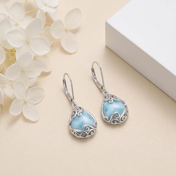 Teardrop Tree of Life/Filigree Earrings for Women Dangle Leverback Earrings Jewelry Gift Anniversary For Her