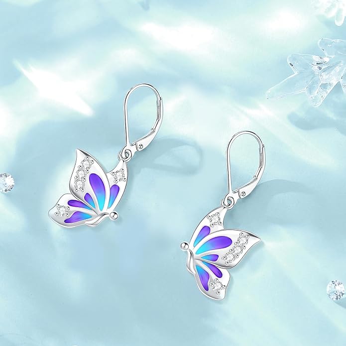 Tree of Life/Cat/Turtle/Butterfly/Flower/Celtic/Turquoise/Moonstone Dangle Earrings for Women Sterling Silver Cute Animals Drop Earrings Jewelry Gifts