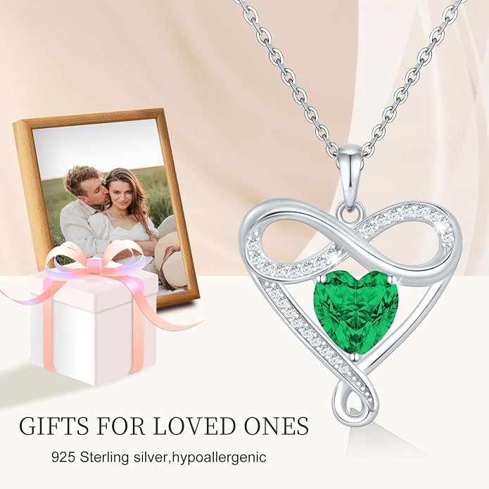 925 Sterling Silver Infinity Necklace - Exquisite Silver Jewelry for Women, Love Heart Necklace for Birthday, Anniversary, Valentine’s Day - Ideal Gift for Girlfriend, Wife, Mom, or Her