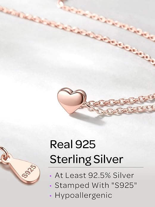 ChicSilver 925 Sterling Silver Cross/Heart/Butterfly/Star/Moon Necklace for Women, Hypoallergenic Dainty Small Silver Pendant Necklaces (with Gift Box)