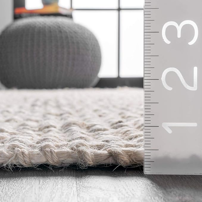 nuLOOM Daniela Off White Solid Flatweave Area Rug, 10' x 13'