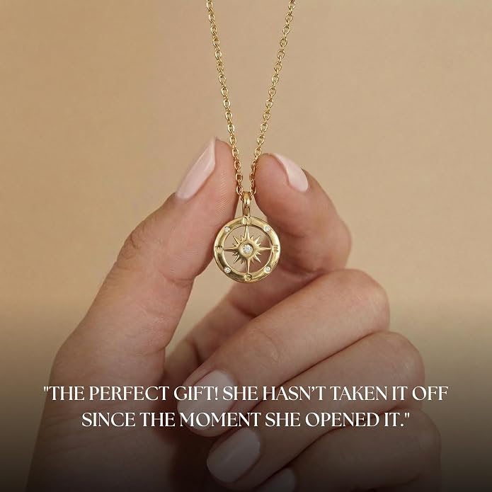 Galis Dainty Necklace - Silver, Gold Plated 18" Choker for Women with Dainty Small Round Faux Diamond Necklace Pendant, Necklaces Women with CZ Solitaire Lobster Clasp, Minimalist Gift