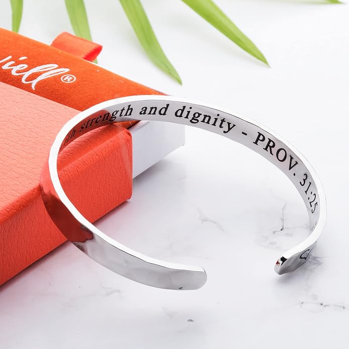 Carviell Bracelet - Gifts for Women – Inspirational, Friendship, Love, Mom, Daughter, Sister, Christian, Graduation, Memorial & Wedding Gifts – 100+ Phrases – Stainless Steel, Gift-Ready