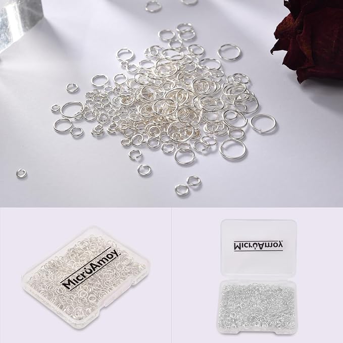 500pcs Silver Filled Jump Rings, Non Tarnish Silver Open Jump Rings for Necklace, Bracelet, Earrings DIY Jewelry Making Supplies (0.7x8mm)
