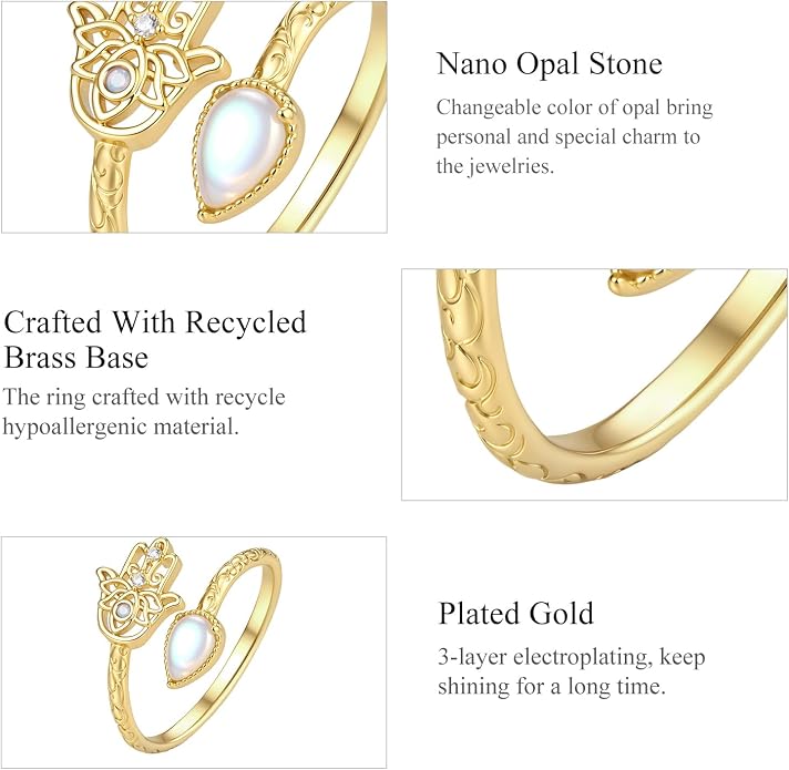 Adjustable Koi Fish Smake Dachshund Kitten Cat Hummingbird leaf Dragon Stackable Rings Lucky Protection Gold Adjustable Animal Themed Fortune Protection Ring Good Luck Statement Jewelry Women Grandma Mom Daughter