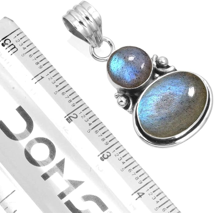 Handmade Genuine 925 Sterling Silver Pendant Necklace Natural Gemstone Crystal, Lapis, Onyx, Amber Oval Round Boho Jewelry For Women