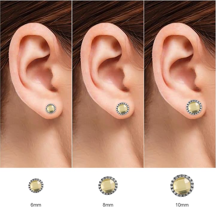 11 Pairs Crystal Rhinestone Stud Earrings Stainless Steel Multicolor Stud Earrings Set for Women