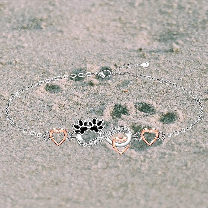 Infinity Cat Paw Print Celtic Knot Sea Turtle Elephant Flamingo Butterfly Dolphin Evil Eye Anklets Bracelets for Women Sterling Silver Adjustable Ankle Bracelet Summer Beach Lovers Gift