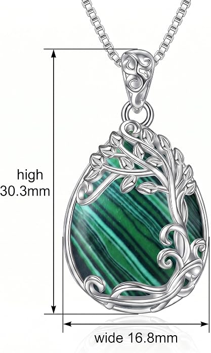Teardrop Moonstone Necklace for Women Tree of Life/Filigree Birthstone Pendant Necklace Jewelry