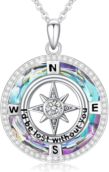 Compass Necklace for Women Graduation Gifts 925 Sterling Silver Celtic Knot Compass Pendant Graduation Jewelry Inspirational Travel Gifts for Women