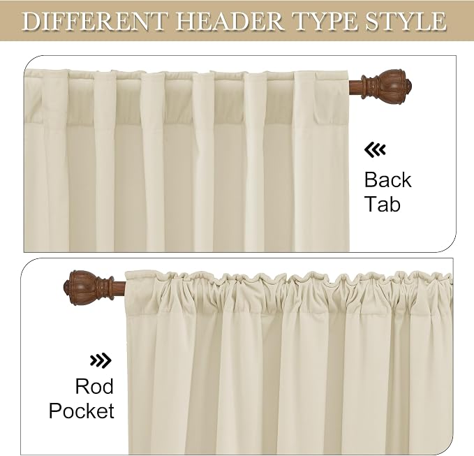 RYB Home Light Beige Velvet Curtains 84 inches Length - Thermal Insulated Drapes Window Treatment Luxury Solid Decor for Home Office Study Room, W42 x L84 inches, 2 Panels