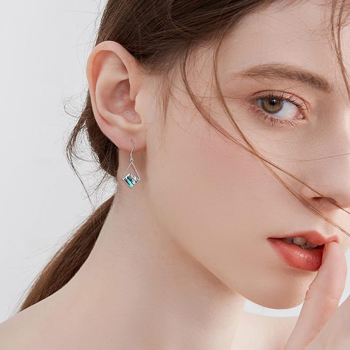 AOBOCO Mustard Seed Earrings for Women Sterling Silver Mountain Cross Earrings Dangle Christian Religion Jewelry Mothers Day Birthday for Mom Wife Friends