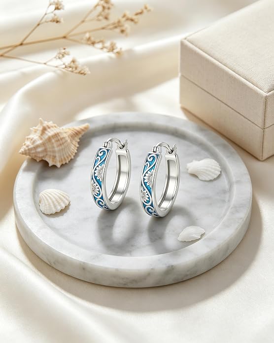Opal/Turquoise Huggie Earrings 925 Sterling Silver Opal/Turquoise Small Animal Huggie Hoop Earrings Animal Huggies Earring Jewelry Gifts for Women Mom Her